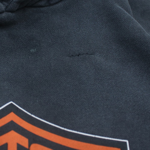 Harley-Davidson Men's Black Pullover Hoodie M Biker Logo Cotton