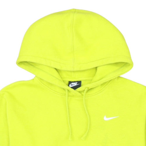 Nike Men's Yellow Pullover Hoodie L Fleece Logo Sportswear