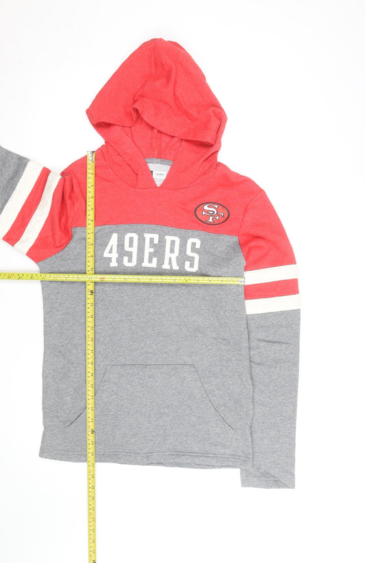 NFL Team Apparel Men’s Red Grey 49ers Pullover Hoodie Size S
