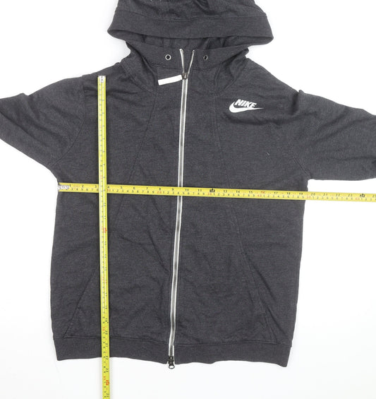 Nike Men's Grey Full Zip Hoodie L Regular Fit Sportswear