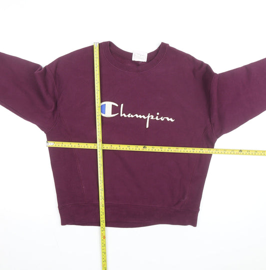 Champion Men's Purple Reverse Weave Crew Neck Sweatshirt Medium