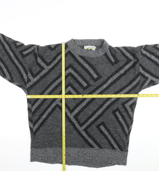 Le Tigre Men’s Grey Geometric 2XL Big Man Pullover Jumper
