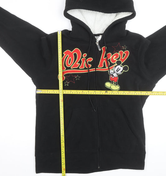 Disney Men's Black Mickey Mouse Full Zip Hoodie Size M