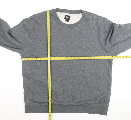 Everlast Men’s Grey XL Fleece Lined Crew Neck Pullover Sweatshirt