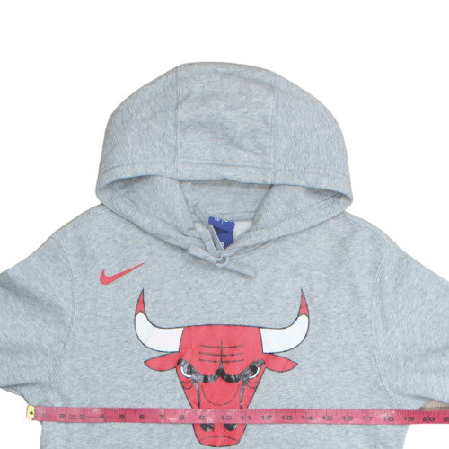 Nike Mens Grey Chicago Bulls Hoodie S Pullover Graphic Print NBA