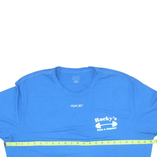 Reebok Men's Blue Rocky's Gym & Fitness Crew Neck Short Sleeve T-Shirt L