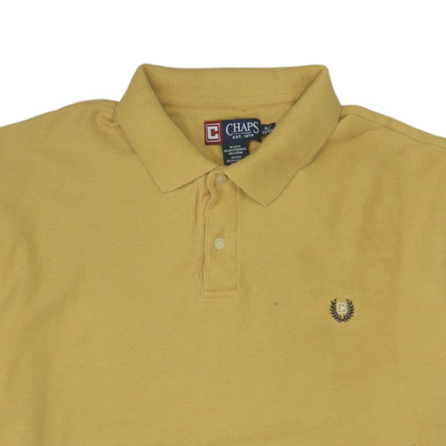 Chaps Men's Beige Cotton Short Sleeve Polo Shirt XL Classic Fit