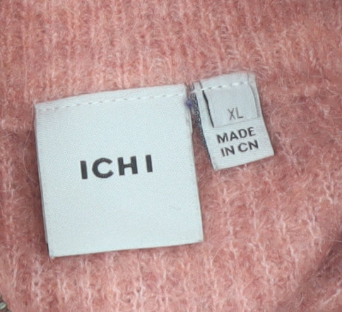 Additional view of ICHI Women’s Pink High Neck 1/2 Zip Knit Jumper XL