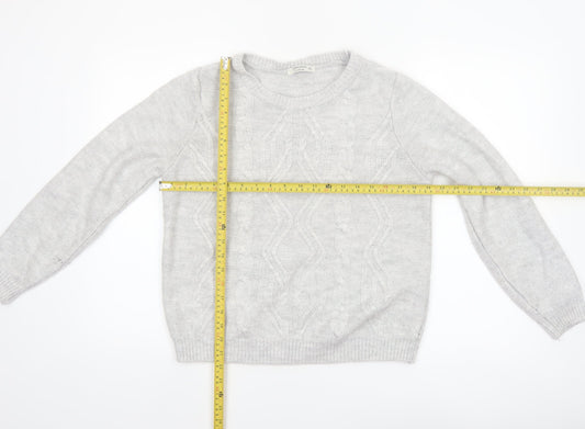 LCW Casual Women's Grey Cable Knit Crew Neck Jumper XXL