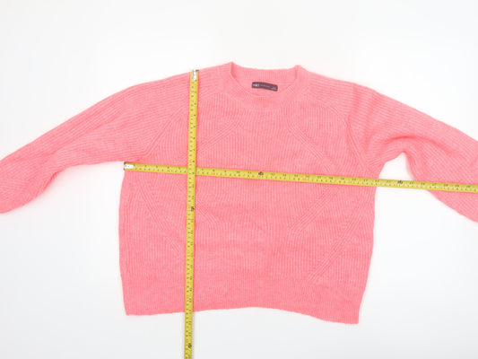 Marks and Spencer Women’s Pink Knit Crew Neck Pullover Jumper L