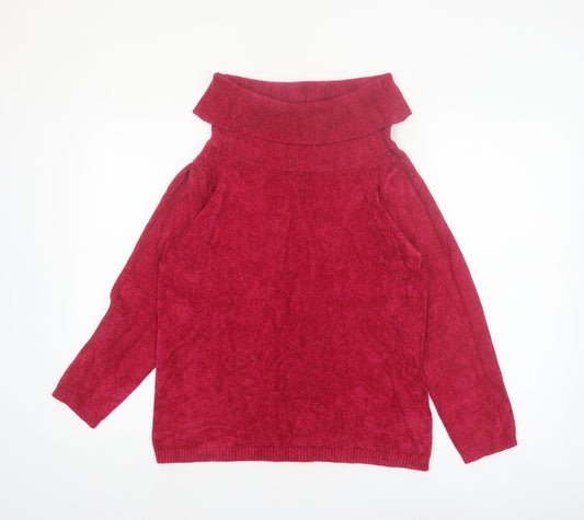 Marks & Spencer Women's Red Roll Neck Jumper Size 16