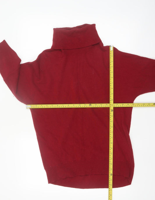 Jigsaw Mens Red Roll Neck Wool Cashmere Jumper XS
