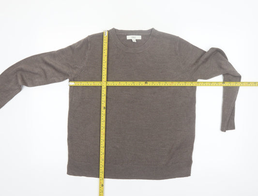 Marks and Spencer Women's Brown Crew Neck Acrylic Jumper Size 10