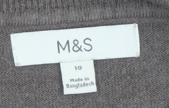 Marks and Spencer Women's Brown Crew Neck Acrylic Jumper Size 10