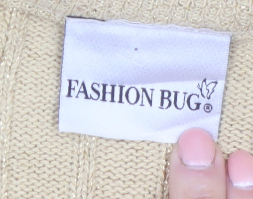 Additional view of Fashion Bug Women Beige V-Neck Knit Long Sleeve Cardigan L