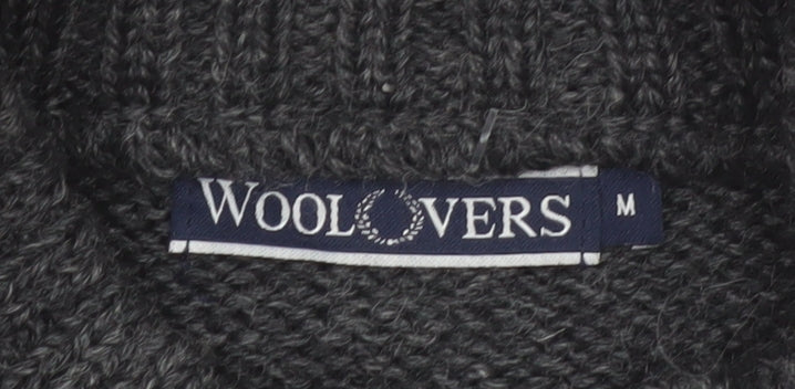 Woolovers Men Grey Wool Button Cardigan M Knit Jumper