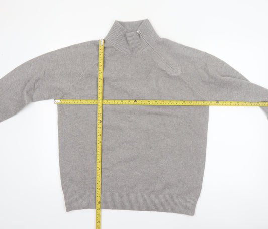 Marks and Spencer Women’s Grey High Neck Zip Pullover Jumper M