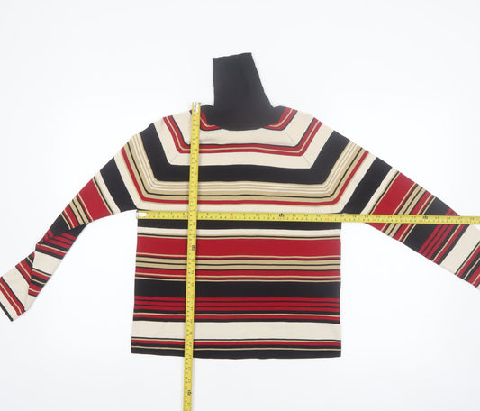 Jessica Women's Multicoloured Stripe Roll Neck Pullover Jumper Size S