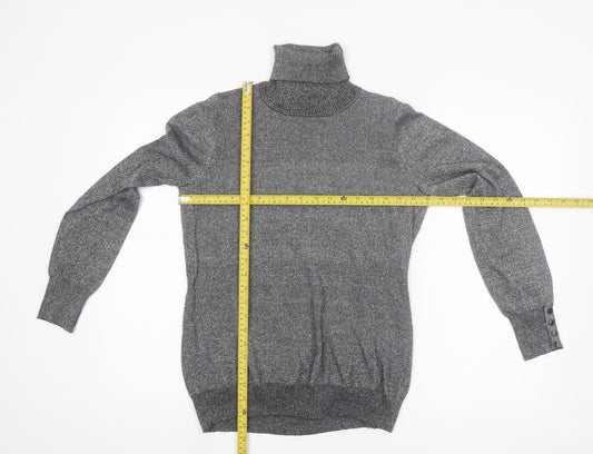 Carolyn Taylor Women's Grey Roll Neck Knit Jumper Size M