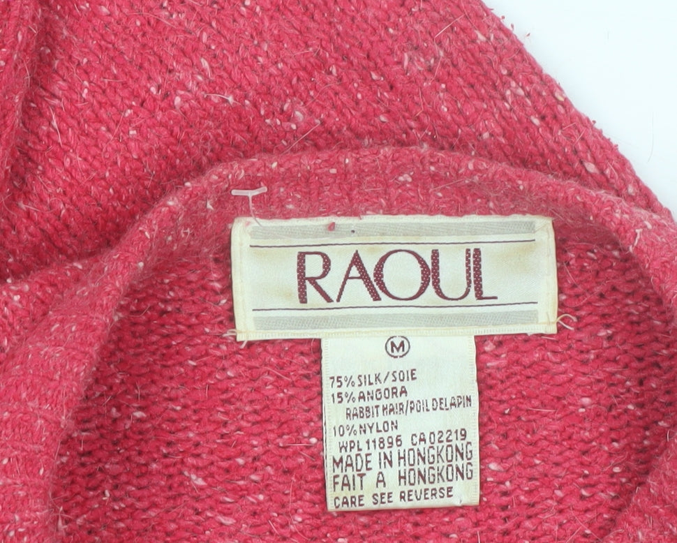 Raoul Women’s Pink Silk Angora Beaded Cardigan Size M