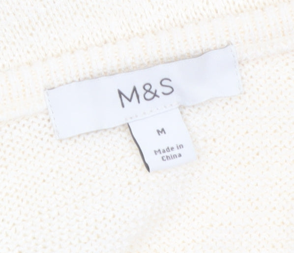 Marks and Spencer Women’s Ivory Knit Lace Trim Camisole Tank Top Size M