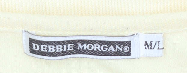 Debbie Morgan Women’s Yellow Short Sleeve V-Neck Cardigan M