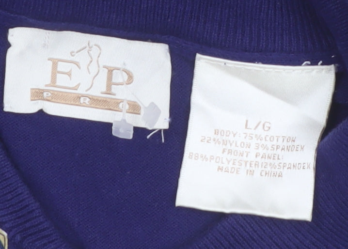 E.P. Pro Women's Blue Floral Full Zip Jumper Size L