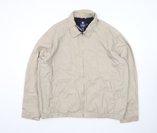 Chaps Men's Beige Cotton XL Twill Full Zip Casual Jacket