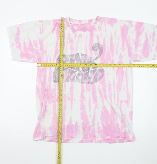 Pink Floyd Womens Pink Tie Dye Cotton T-Shirt Size S