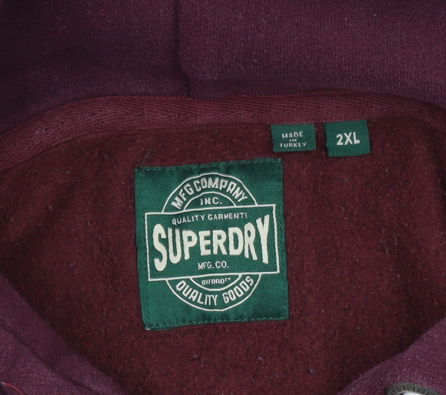 Superdry Men's Red 2XL Pullover Hoodie Vintage Graphic Print