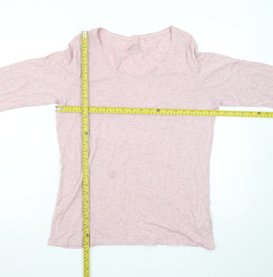 FatFace Women Pink 3/4 Sleeve Cotton Basic T-Shirt UK 10