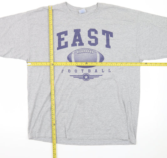 Gildan Men's Grey XL Football Sports Graphic T-Shirt