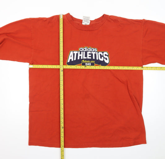 Adidas Men's Red Long Sleeve Athletics Graphic T-Shirt XL