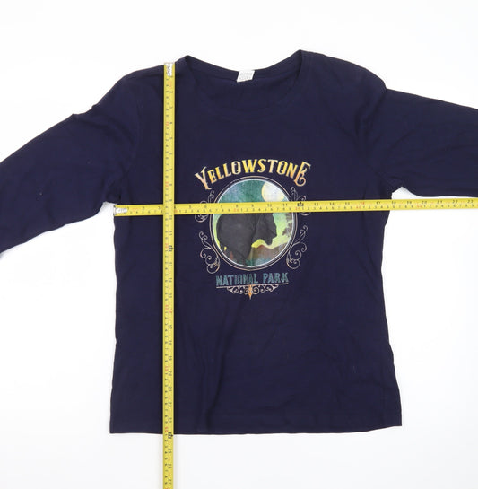 Vagary & Easy Men’s Blue Yellowstone Graphic Long Sleeve T-Shirt L
