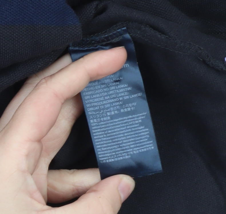 Tommy Hilfiger Men's Black Slim Fit Colourblock Polo Shirt M
