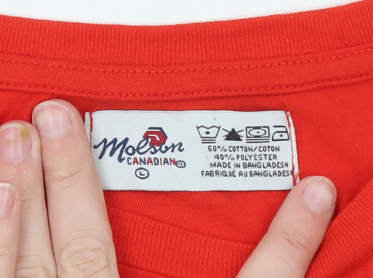 Molson Canadian Men's Red Graphic Sports T-Shirt Size L