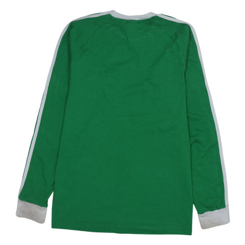 Adidas Men's Green Long Sleeve Crew Neck Sports T-Shirt Small