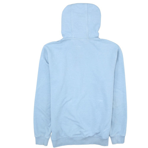Napapijri Men's Blue Pullover Hoodie Size M Logo Cotton Fleece