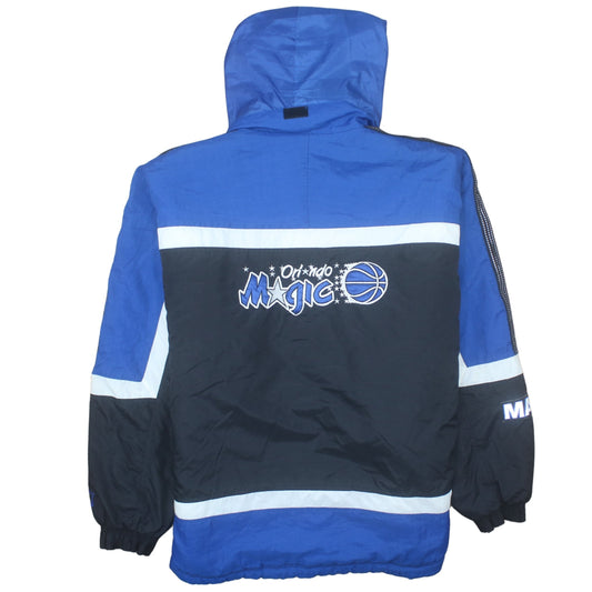 Starter Mens Blue Orlando Magic Hooded Puffer Jacket L 90s NBA Vintage