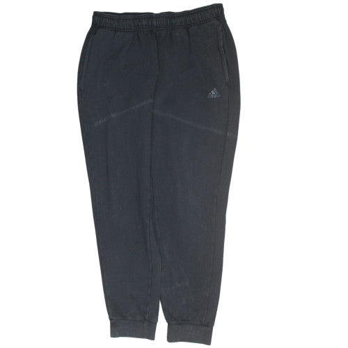 Additional front view of Adidas Men's Black Fleece Jogger Trousers, size M, Regular Fit