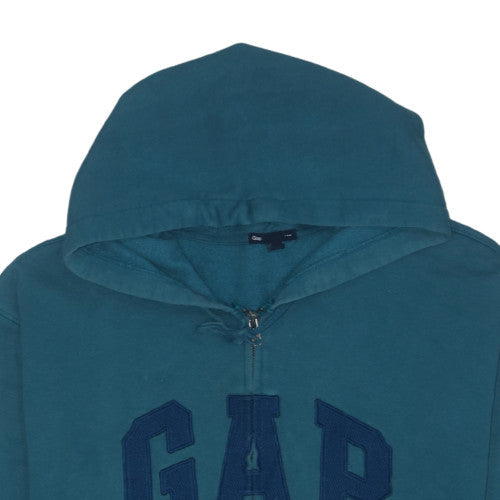 GAP Mens Blue Full Zip Hoodie XXL Fleece Logo Sweatshirt