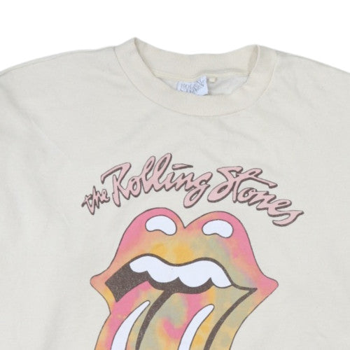 Rolling Stones Mens Beige Graphic Print Crew Neck Sweatshirt Size 20