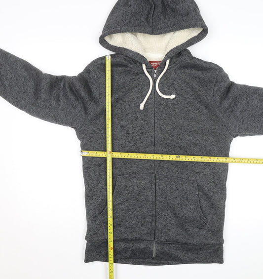 Arizona Jean Co Men's Grey Full Zip Hooded Fleece Lined Hoodie Size S