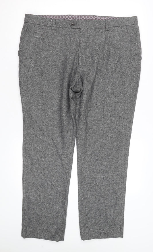 Next Men’s Grey Regular Fit Dress Pants Trousers 36R