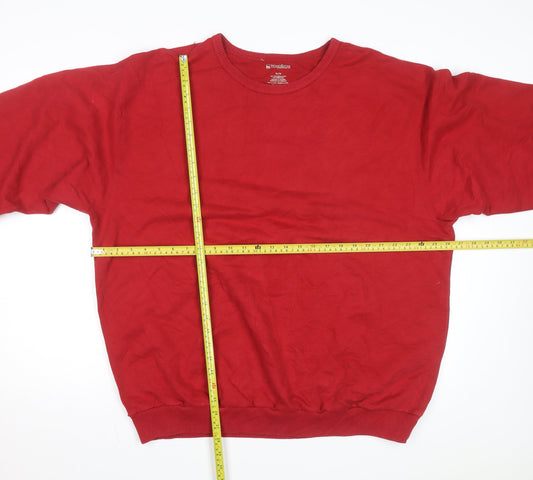 WindRiver Men's Red XL Pullover Cotton Sweatshirt