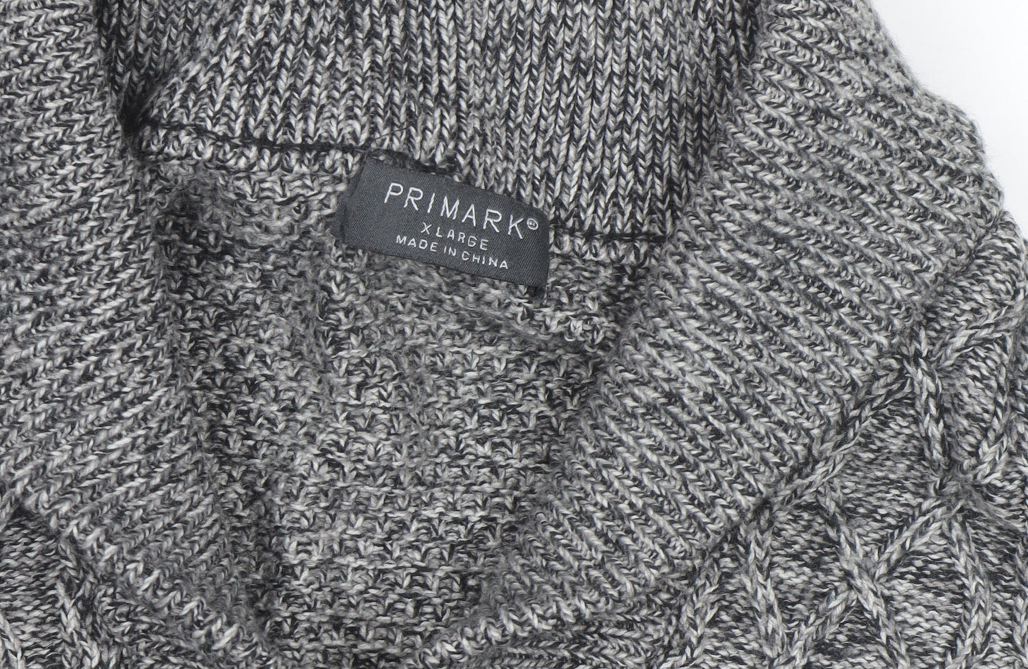 Primark Womens Grey Cable-Knit Button Cardigan XL