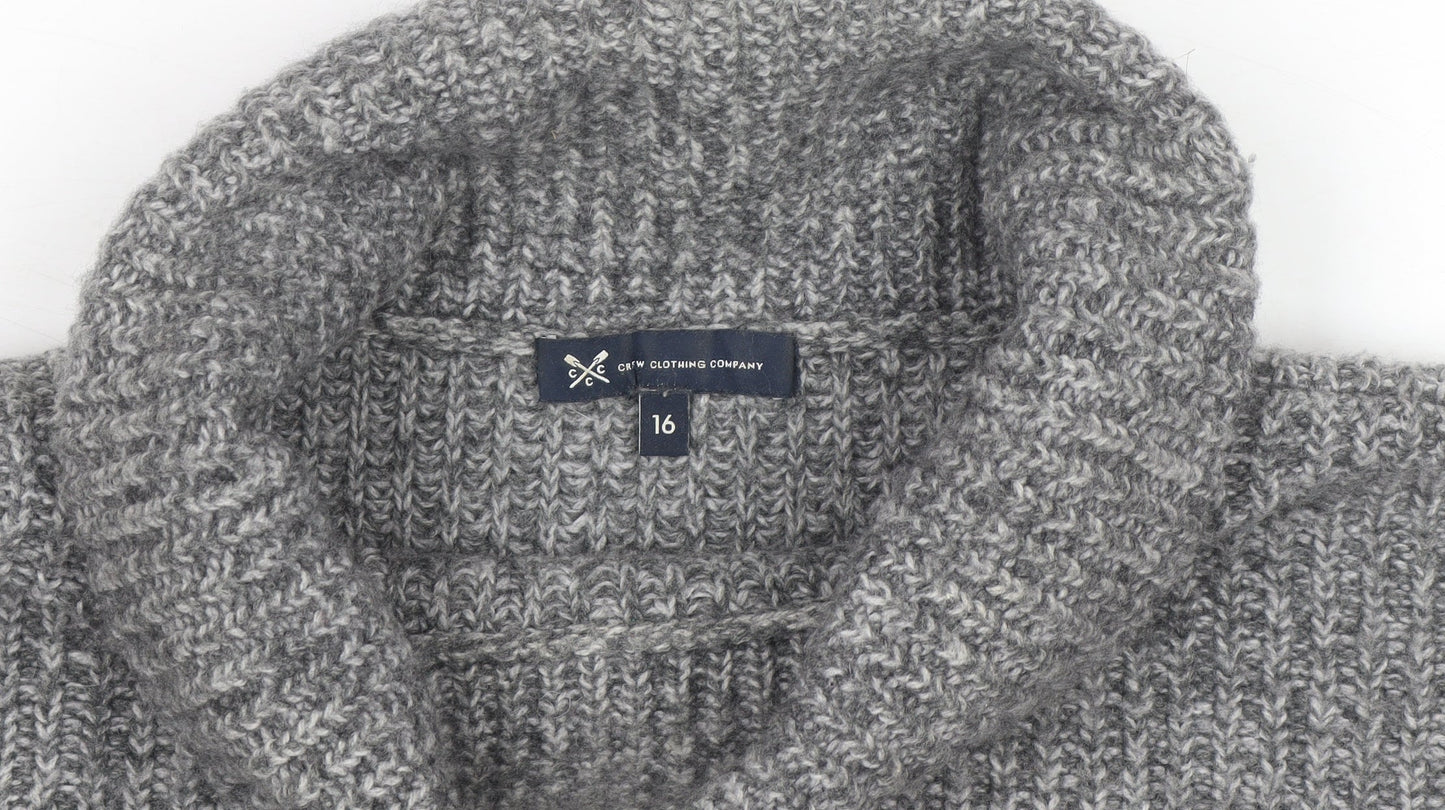 Crew Clothing Women’s Grey Roll Neck Chunky Knit Jumper Size 16