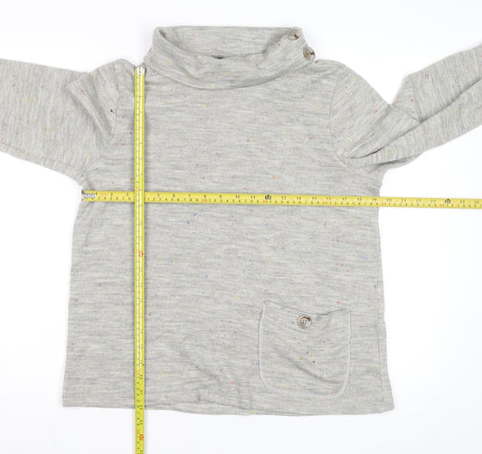 Luca Vanucci Women's Grey Roll Neck Knit Jumper Size S