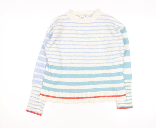 White Stuff Women’s Multicoloured Wool Blend Striped Pullover Jumper Size 10