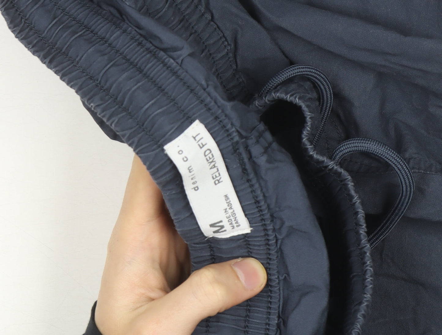 Denim Co. Men's Blue Cargo Trousers M Relaxed Fit Elastic Waist
